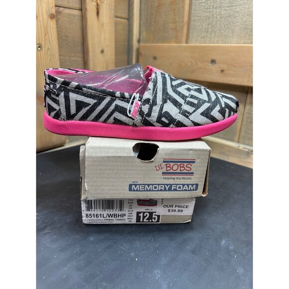 Lil Bobs By Skechers Girls Memory Foam Slip-On Shoes Tribal Tango 12.5 - Picture 1 of 7